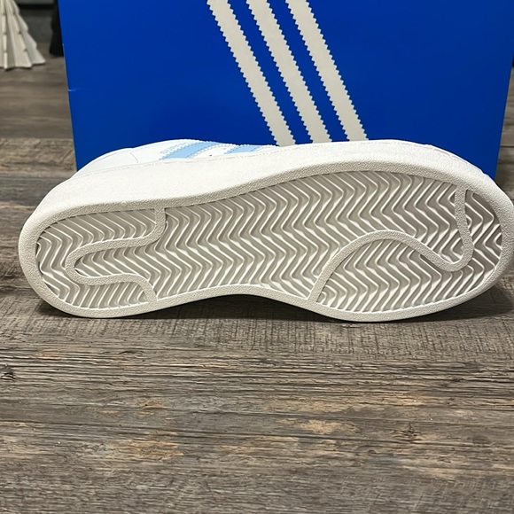 NWT Adidas Originals Superstar XLG Women's Shoes - White/Baby Blue - IF3003 - Picture 9 of 10